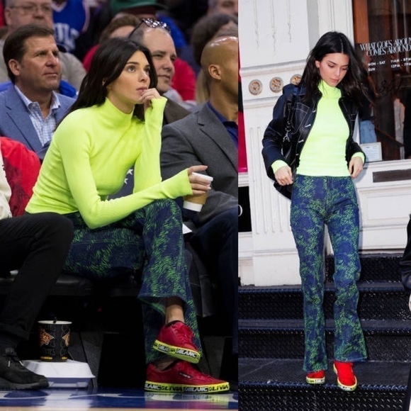 I.AM.GIA Pant Tali Denim Flare Animal Print High-Rise Green Tiger XS EUC - Picture 10 of 11